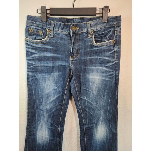 &tg Jeans Womens 28 Blue Dark Stonewashed Slim Skinny Low Rise Cotton Denim - Picture 2 of 10